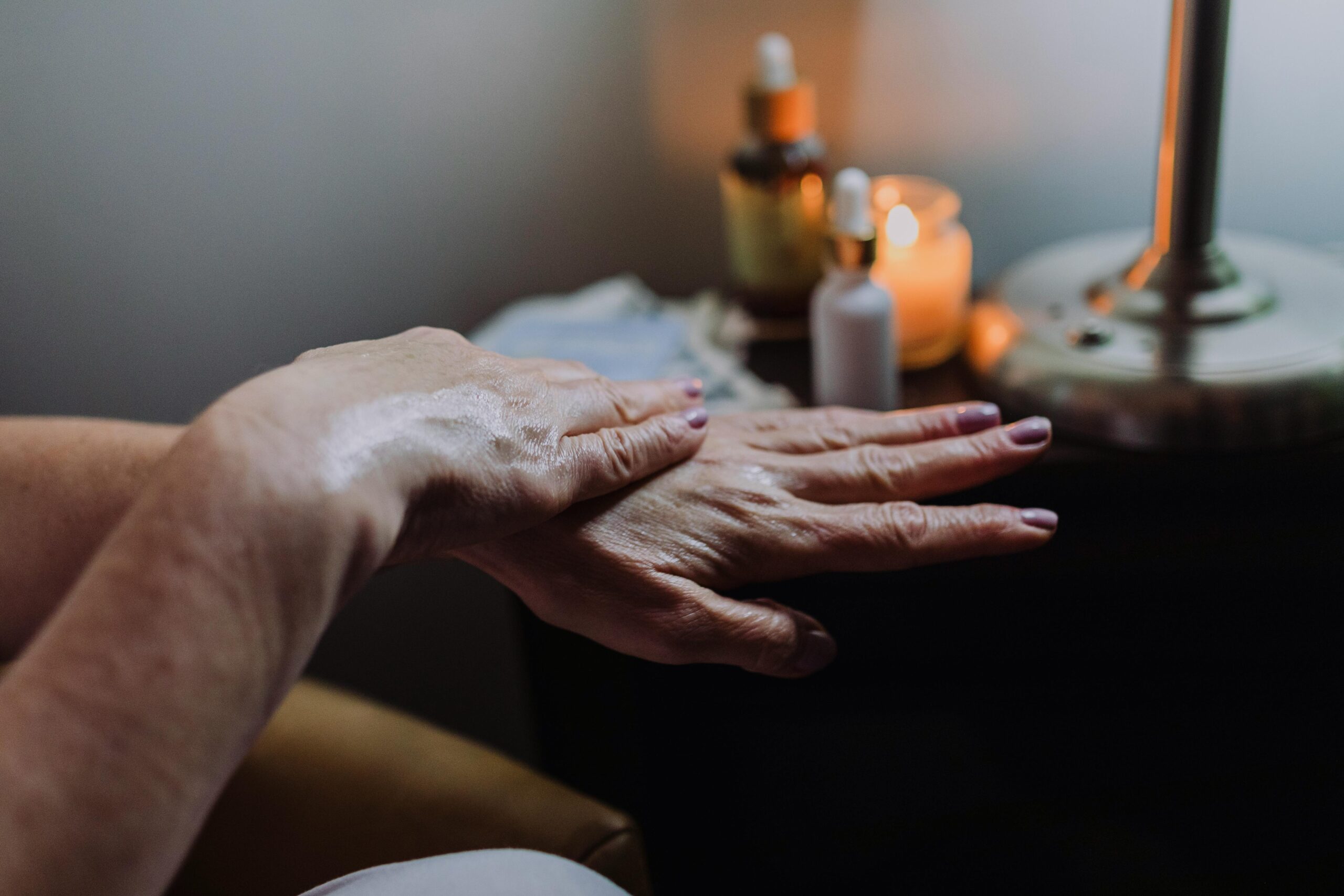 woman applying a moisturizer